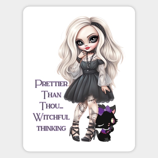 Cute Halloween Punk Girl - Halloween for Girls Magnet by PlayfulPandaDesigns